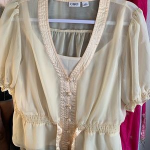 Cato Blouse, yellow size large